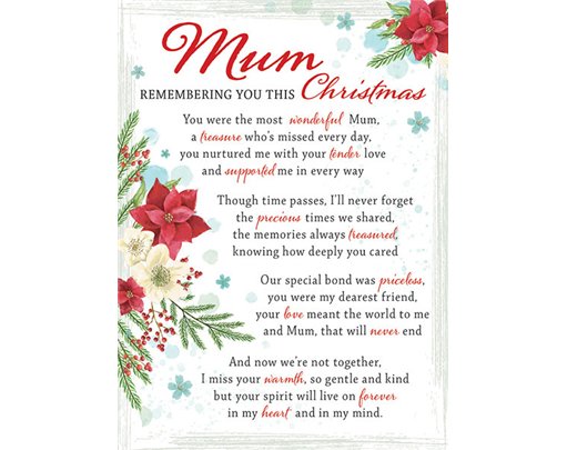 C35 MUM SPECIAL THOUGHTS XMAS GRAVESIDE CARD 6S