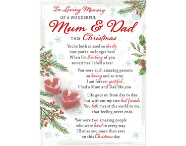C35 MUM & DAD SPECIAL THOUGHTS XMAS GRAVESIDE CARD 6S