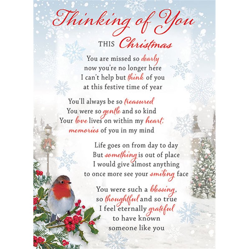 C35 THINKING OF YOU SPECIAL THOUGHTS XMAS GRAVESIDE CARD 6S