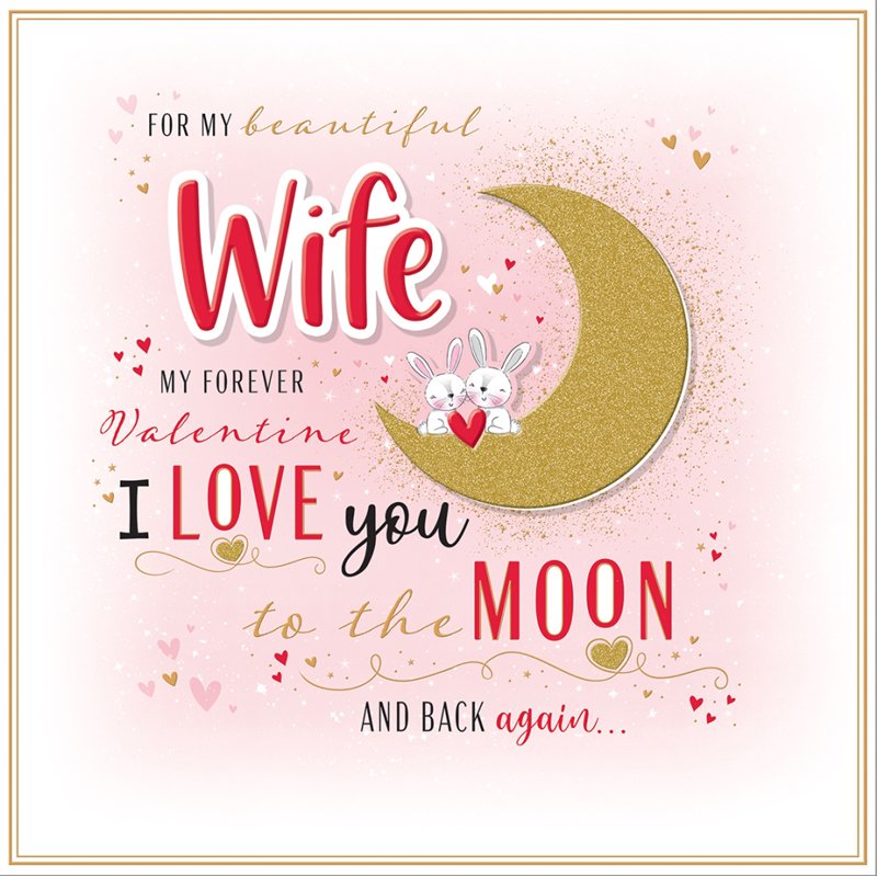 31cm SQ WIFE BOXED VALENTINE'S DAY CARD 3S