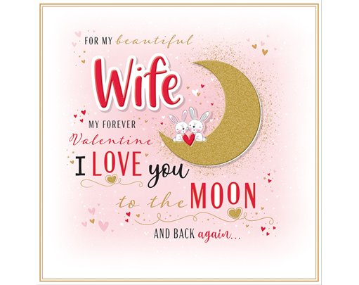 31cm SQ WIFE BOXED VALENTINE'S DAY CARD 3S