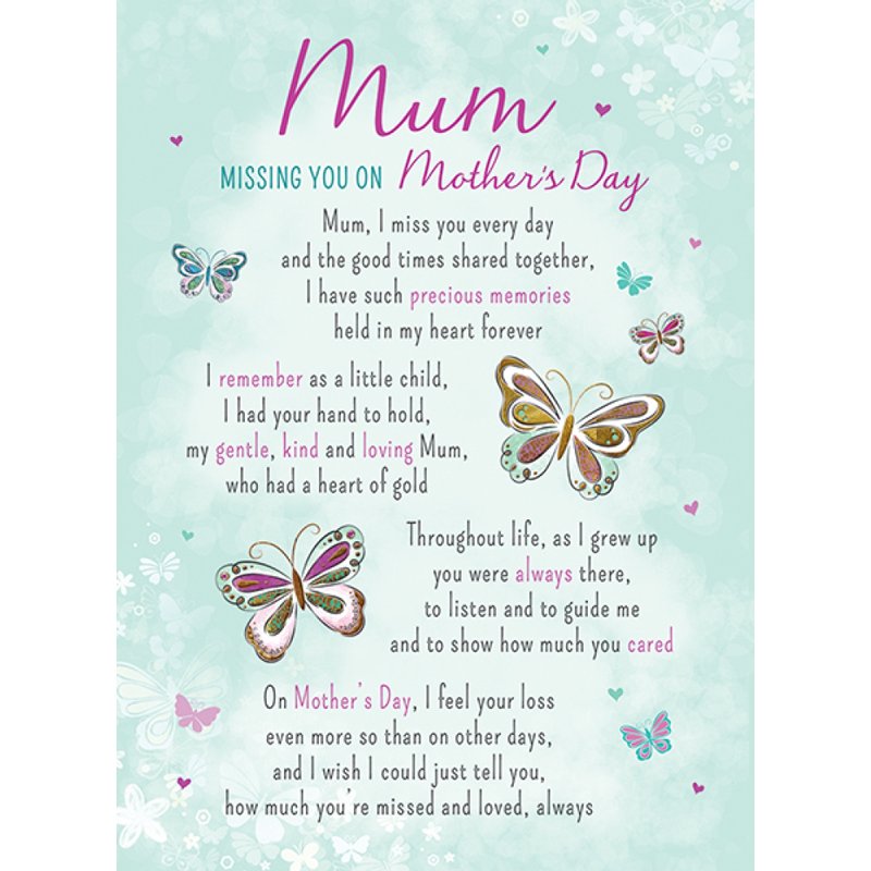C35 MUM MOTHERS DAY MEMORIAL CARDS 6S