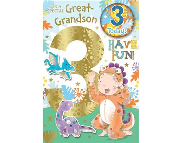 C75 GREAT GRANDSON AGE 3 BADGED CARD 6S