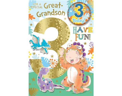 C75 GREAT GRANDSON AGE 3 BADGED CARD 6S