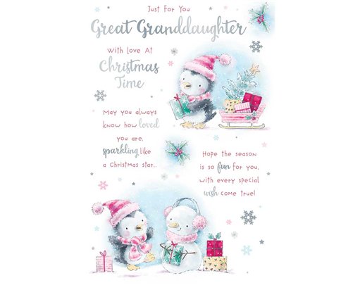 C75 GREAT GRANDDAUGHTER KINGFISHER XMAS 6S