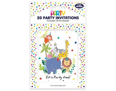 20PK JUNGLE PARTY INVITATIONS