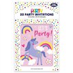20PK UNICORN PARTY INVITATIONS