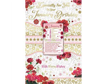 C75 JANUARY BIRTHDAY WITH KEEPSAKE CARD 6S