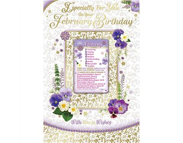 C75 FEBRUARY BIRTHDAY WITH KEEPSAKE CARD 6S