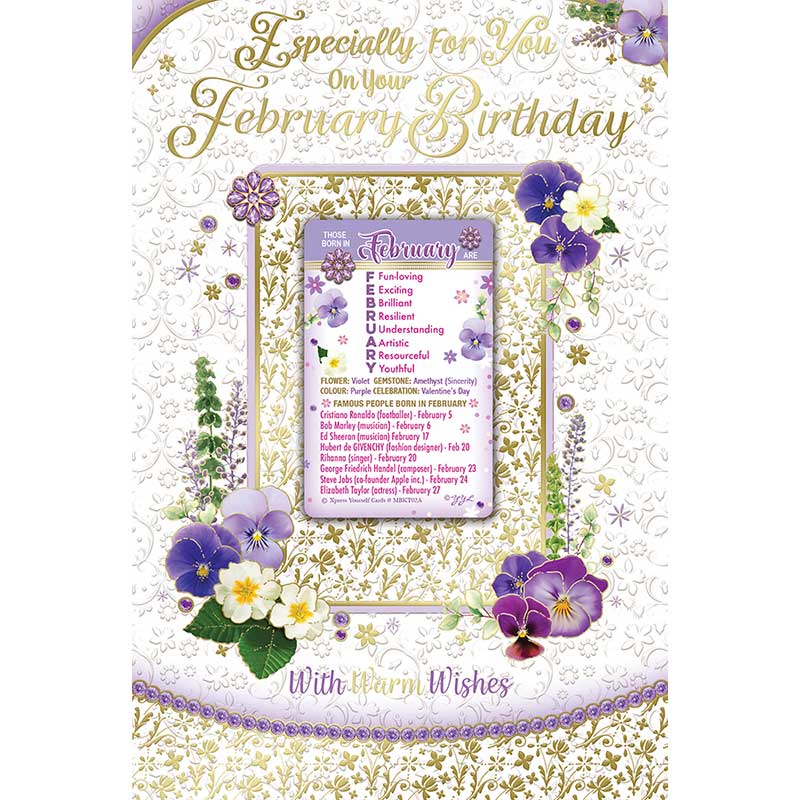 C75 FEBRUARY BIRTHDAY WITH KEEPSAKE CARD 6S