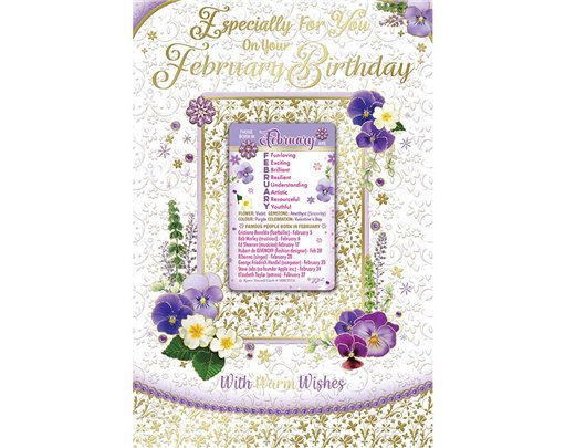 C75 FEBRUARY BIRTHDAY WITH KEEPSAKE CARD 6S