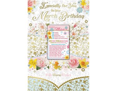 C75 MARCH BIRTHDAY WITH KEEPSAKE CARD 6S