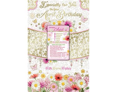 C75 APRIL BIRTHDAY WITH KEEPSAKE CARD 6S