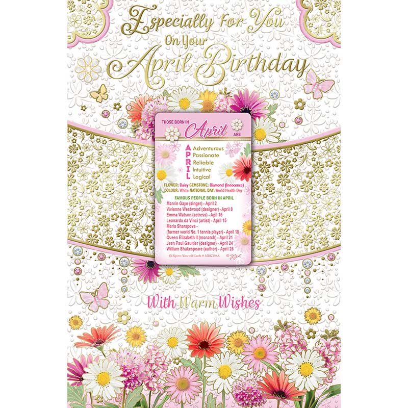 C75 APRIL BIRTHDAY WITH KEEPSAKE CARD 6S