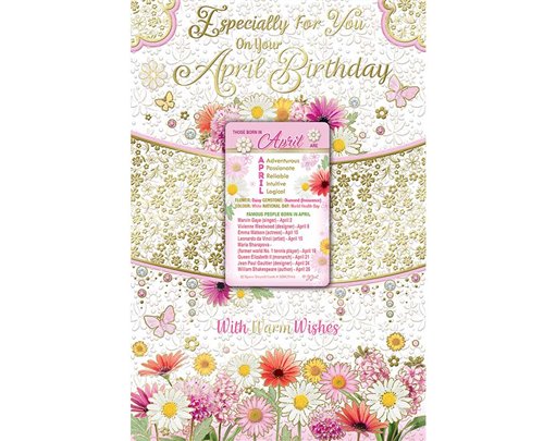 C75 APRIL BIRTHDAY WITH KEEPSAKE CARD 6S