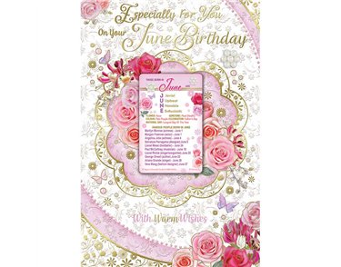 C75 JUNE BIRTHDAY WITH KEEPSAKE CARD 6S