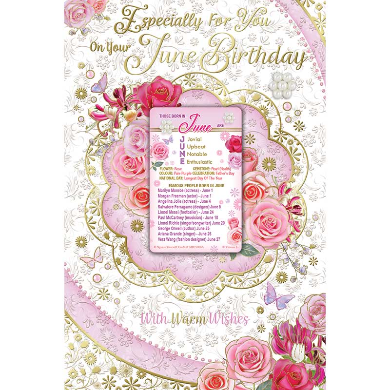 C75 JUNE BIRTHDAY WITH KEEPSAKE CARD 6S
