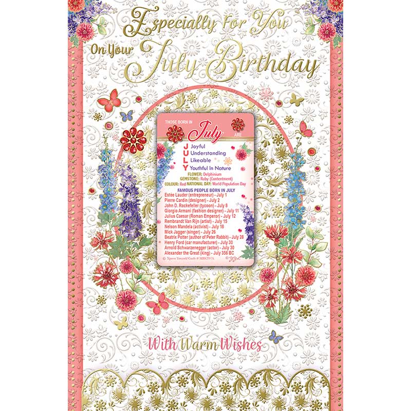 C75 JULY BIRTHDAY WITH KEEPSAKE CARD 6S