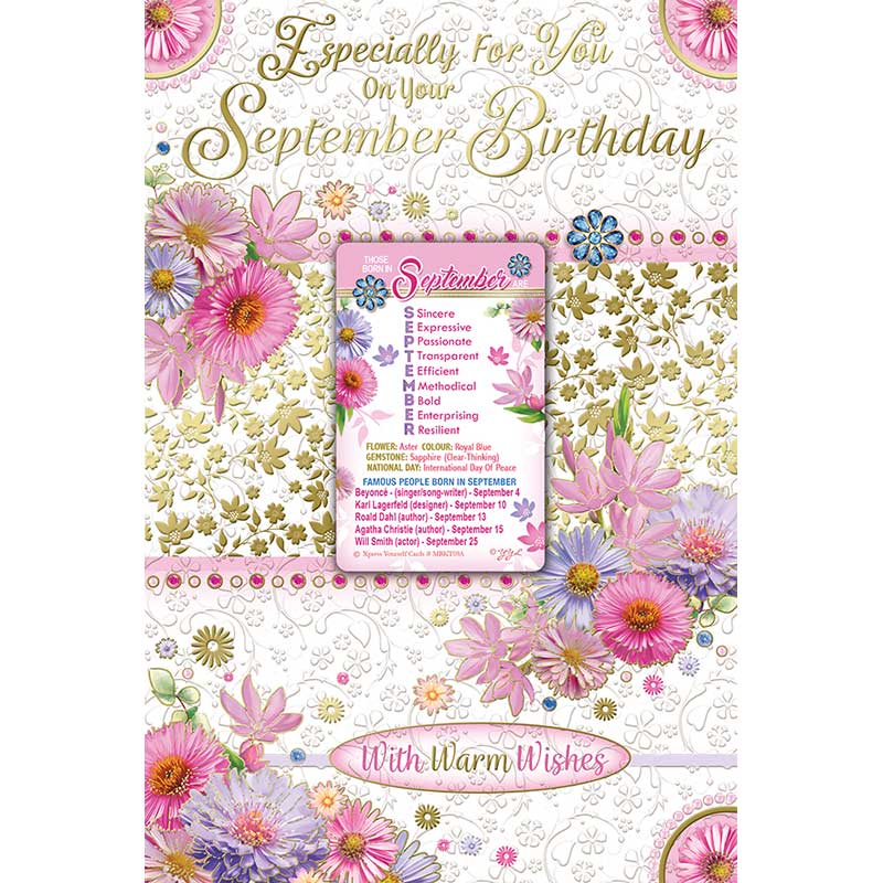 C75 SEPTEMBER BIRTHDAY WITH KEEPSAKE CARD 6S
