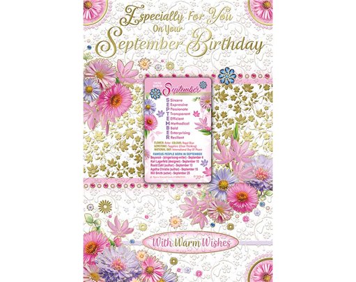 C75 SEPTEMBER BIRTHDAY WITH KEEPSAKE CARD 6S