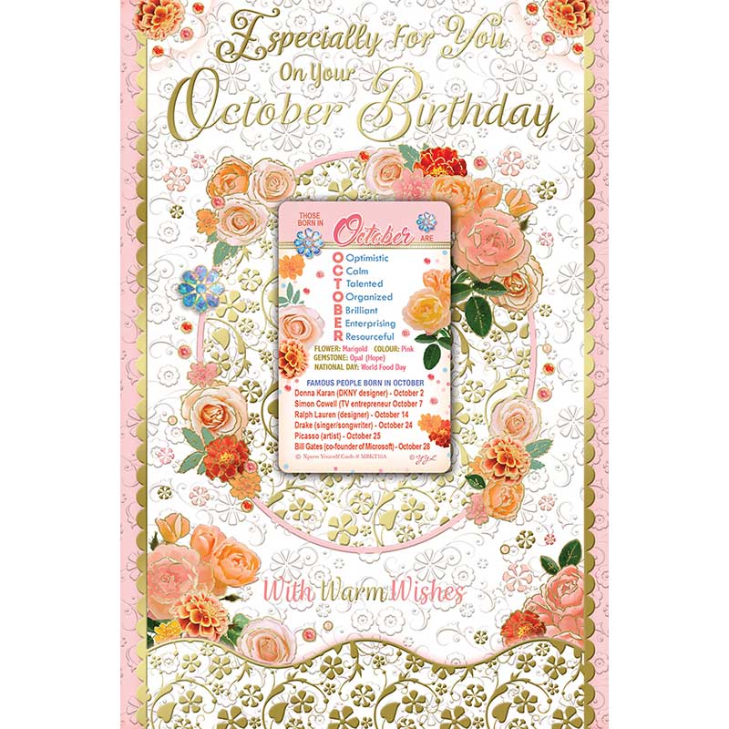 C75 OCTOBER BIRTHDAY WITH KEEPSAKE CARD 6S