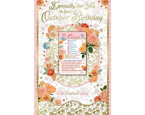 C75 OCTOBER BIRTHDAY WITH KEEPSAKE CARD 6S