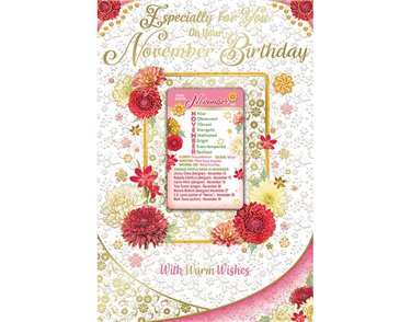 C75 NOVEMBER BIRTHDAY WITH KEEPSAKE CARD 6S