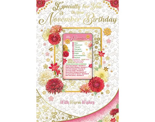 C75 NOVEMBER BIRTHDAY WITH KEEPSAKE CARD 6S