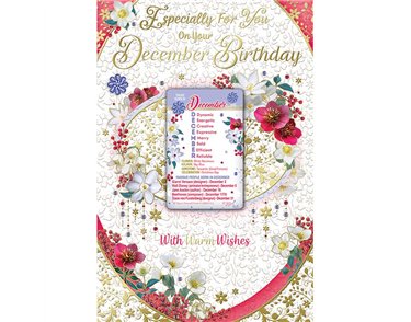 C75 DECEMBER BIRTHDAY WITH KEEPSAKE CARD 6S