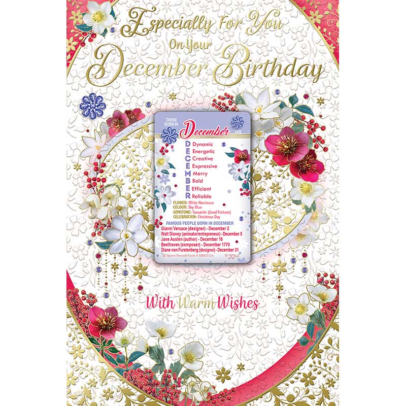 C75 DECEMBER BIRTHDAY WITH KEEPSAKE CARD 6S