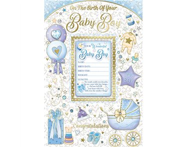 C75 BABY BOY CONGRATS WITH KEEPSAKE CARD 6S