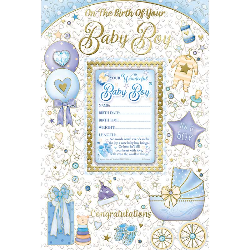 C75 BABY BOY CONGRATS WITH KEEPSAKE CARD 6S