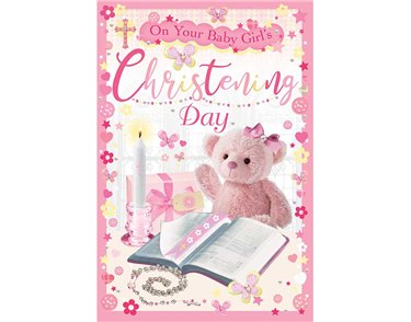 C75 CHRISTENING GIRL TRAD ANIMATED CARD 6S