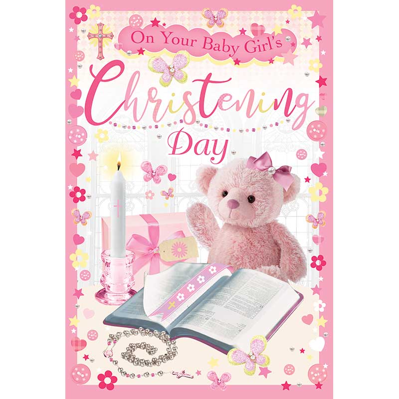 C75 CHRISTENING GIRL TRAD ANIMATED CARD 6S