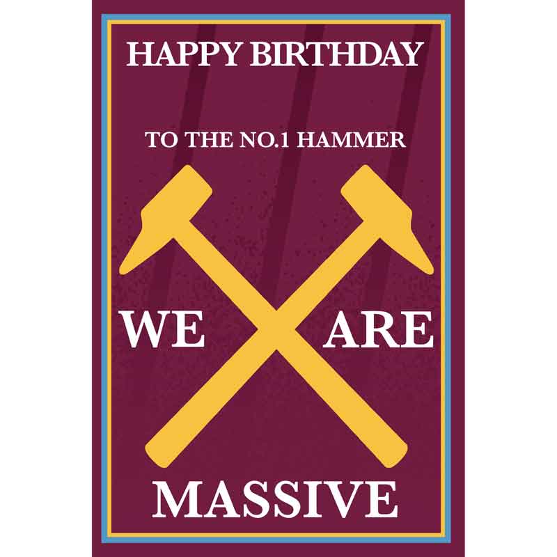 C75 WEST HAM UNITED OPEN BIRTHDAY CARD 6S