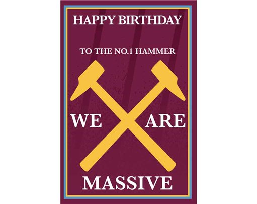 C75 WEST HAM UNITED OPEN BIRTHDAY CARD 6S