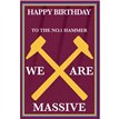 C75 WEST HAM UNITED OPEN BIRTHDAY CARD 6S