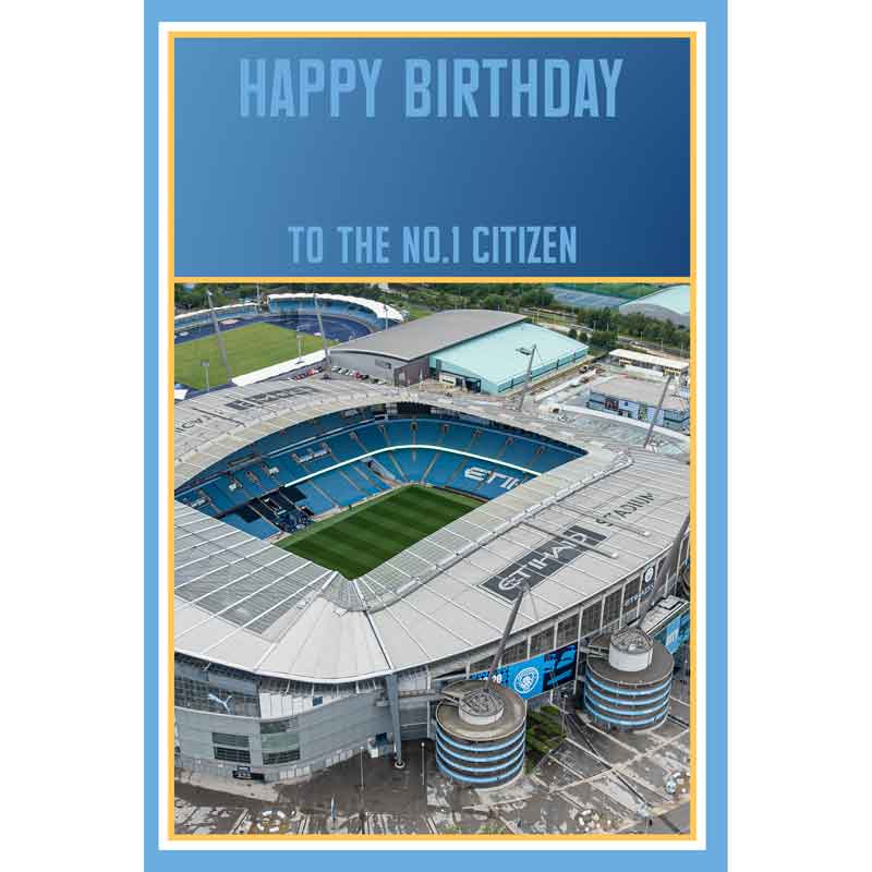 C75 MAN CITY STADIUM OPEN BIRTHDAY CARD 6S