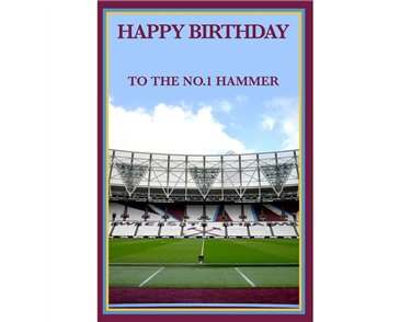 C75 WEST HAM STADIUM OPEN BIRTHDAY CARD 6S