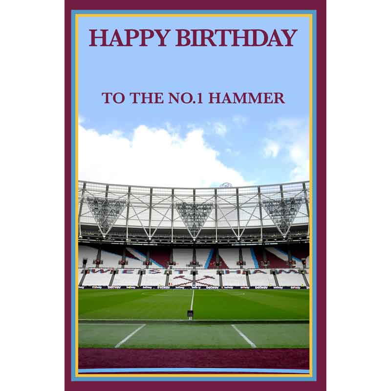 C75 WEST HAM STADIUM OPEN BIRTHDAY CARD 6S