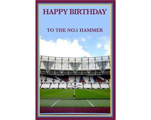 C75 WEST HAM STADIUM OPEN BIRTHDAY CARD 6S