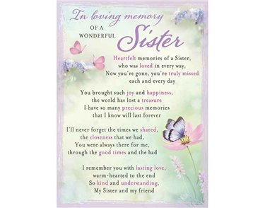 C35 SISTER MEMORIAL CARD 6S