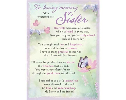 C35 SISTER MEMORIAL CARD 6S