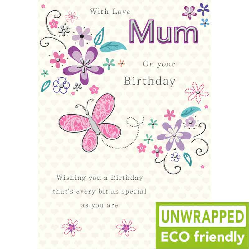 C75 FLOWERS & BUTTERFLIES MUM BIRTHDAY PICCADILLY 6S