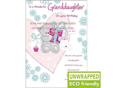 C75 BEAR HOLDING PARCEL GRANDDAUGHTER BIRTHDAY PICCADILLY 6S
