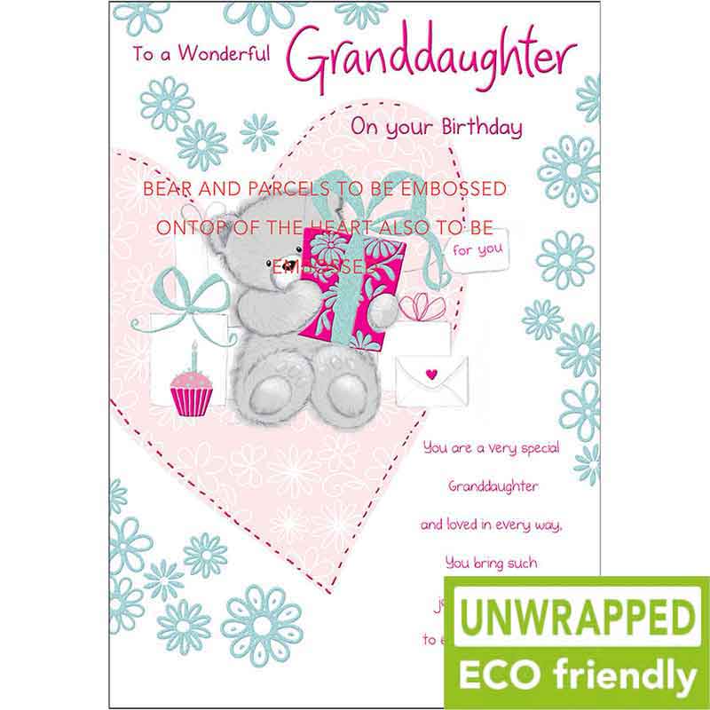 C75 BEAR HOLDING PARCEL GRANDDAUGHTER BIRTHDAY PICCADILLY 6S