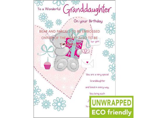 C75 BEAR HOLDING PARCEL GRANDDAUGHTER BIRTHDAY PICCADILLY 6S