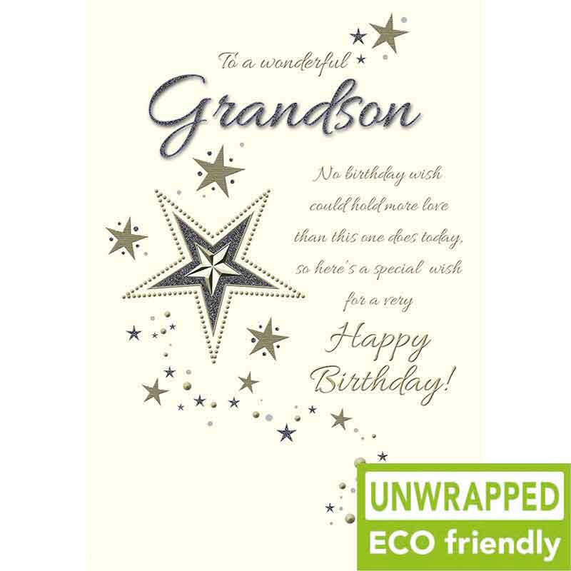 C75 BLUE STAR AND TEXT GRANDSON BIRTHDAY PICCADILLY 6S