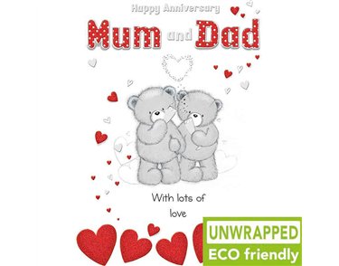 C75 BEAR COUPLE HOLDING GLASSES MUM AND DAD ANNIVERSARY PICCADILLY 6S