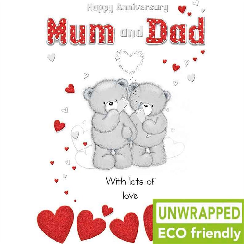 C75 BEAR COUPLE HOLDING GLASSES MUM AND DAD ANNIVERSARY PICCADILLY 6S